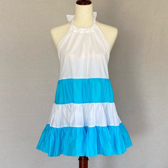 Solid & Striped The Brianna Striped Halter Tiered Ruffle Dress - Picture 2 of 14